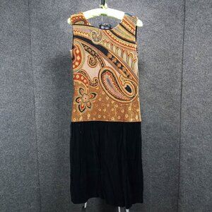 1960's Paisley Sleeveless Top with a Black Velvet Skirt